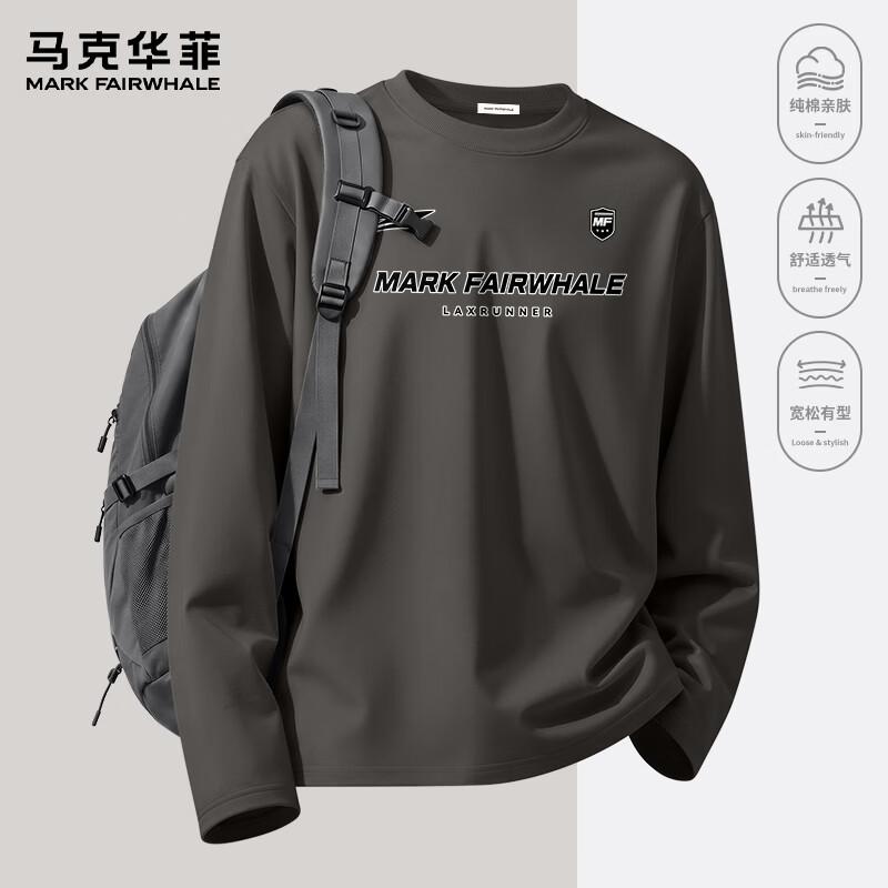 MARK FAIRWHALE Men's Heavyweight Cotton Long-Sleeve Crewneck Tee