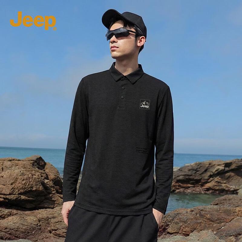 Jeep Men's Long Sleeve Polo T-Shirt