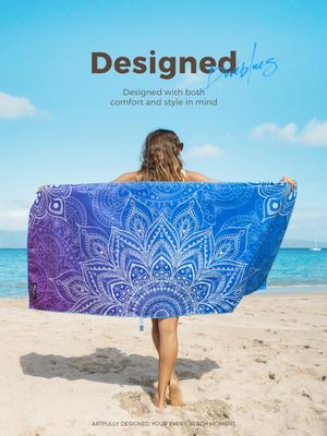 Serviette de plage en microfibre Diveblues à séchage rapide, serviette de plage extra large sans sable, serviettes super légères pour le yoga, la salle de sport, le sport
