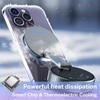 Cooling Wireless Charger Car Phone Holder with Breathing RGB Light Magnetic Suction Cellphone Bracket for iPhone 12-17 Pro Max