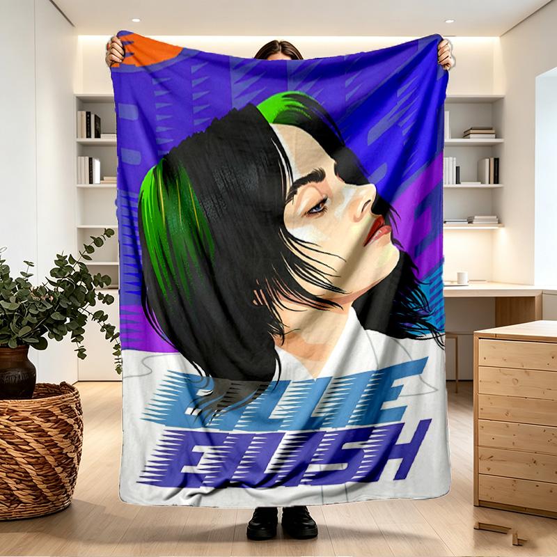 Billie Eilish Print Blanket - Soft & Comfortable, for Bedroom, Travel, Sofa, Home Decoration - Birthday Christmas Gift for Friend