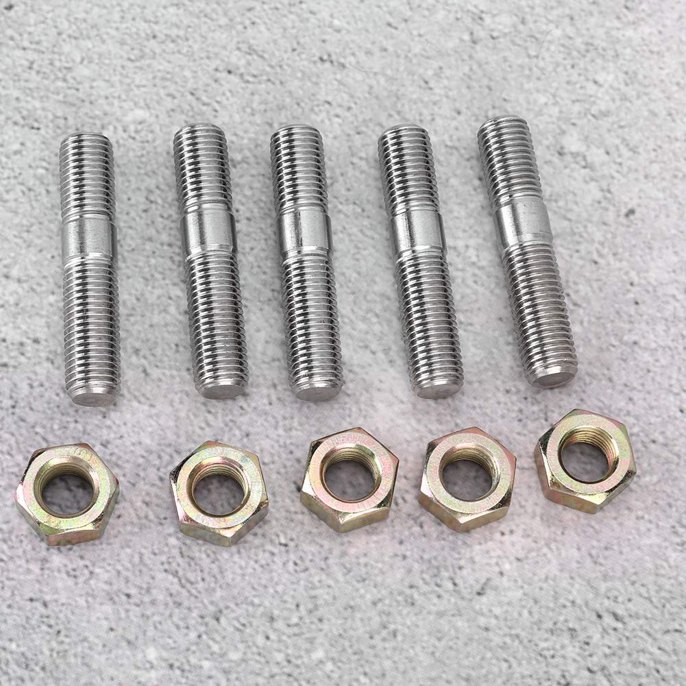 KIMISS M10x1.25 50mm Turbocharger Stud Kit From Turbocharger Manifold Stud Nut Bolt Kit Fits DSM 1G, EVO1-10