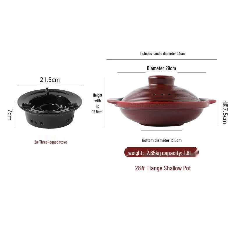 ZISIZ Ceramic Hot Pot with Alcohol Stove