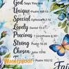 Bible Verse Inspirational Quote Shower Curtain,Blue Floral Christian Bathroom Shower Curtains Bathtub Home Decor Waterproof Fabr