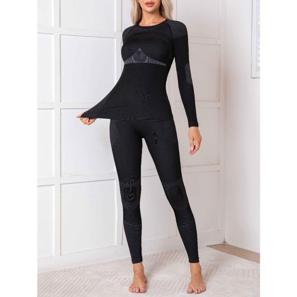 CHARMLEAKS Thermal Underwear Set for Women Long Johns Seamless Warm Base Layer Top & Bottom Ski Wear for Cold Weather