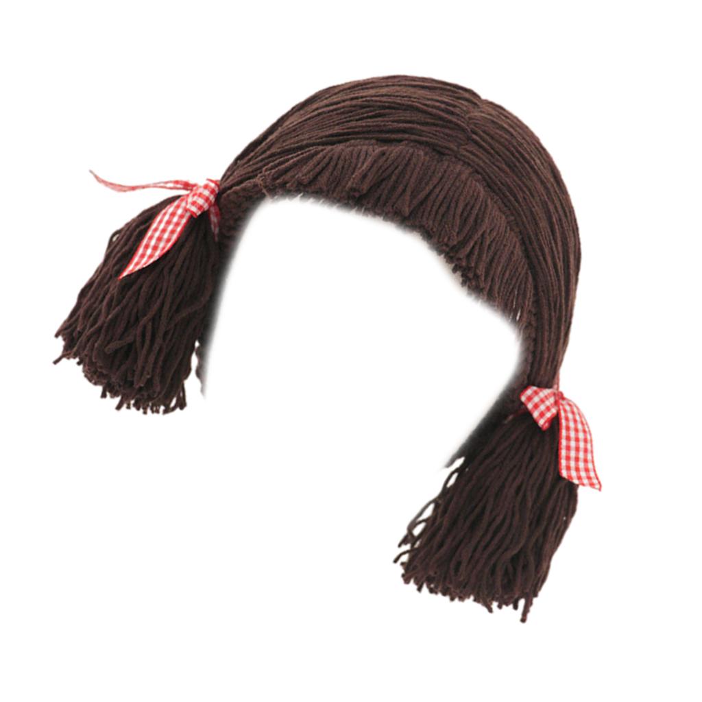 Perucă artizanală pentru copii, cu breton, pentru iarnă, căldură și farmec, partea centrală a împletiturii, pălărie, caschetă, cosplay, pălării