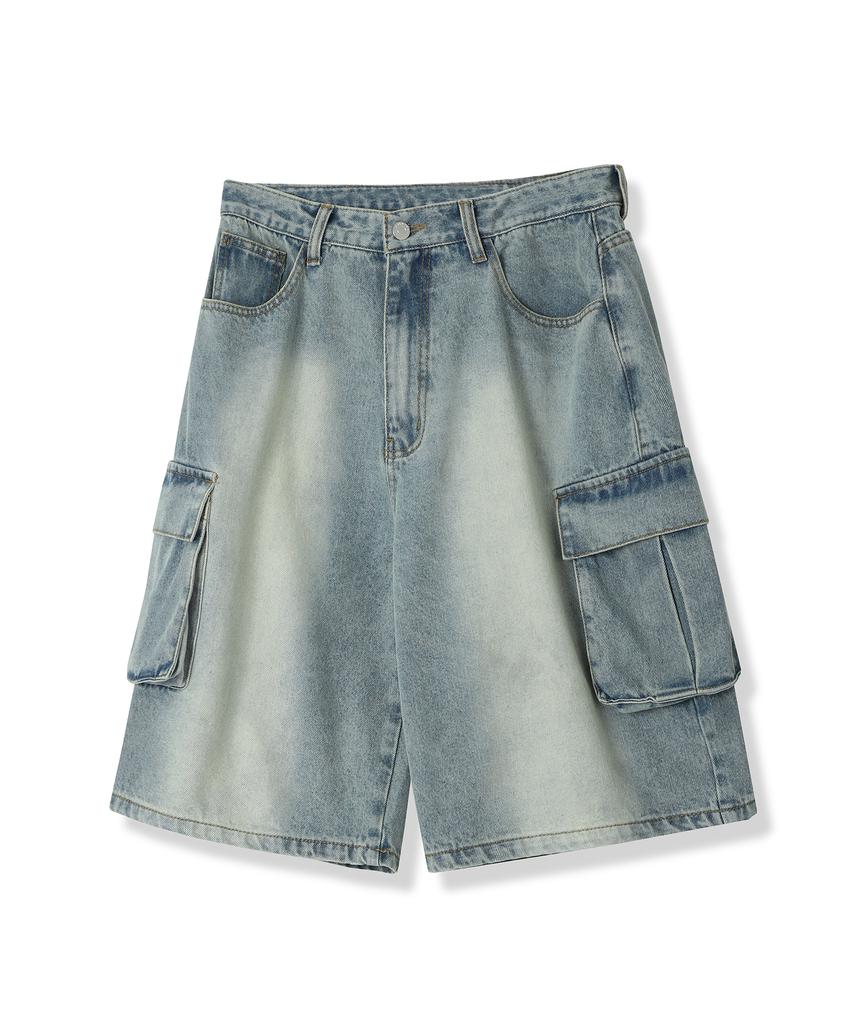AVANDRESS Wide Cargo Half Denim Pants - 3Col