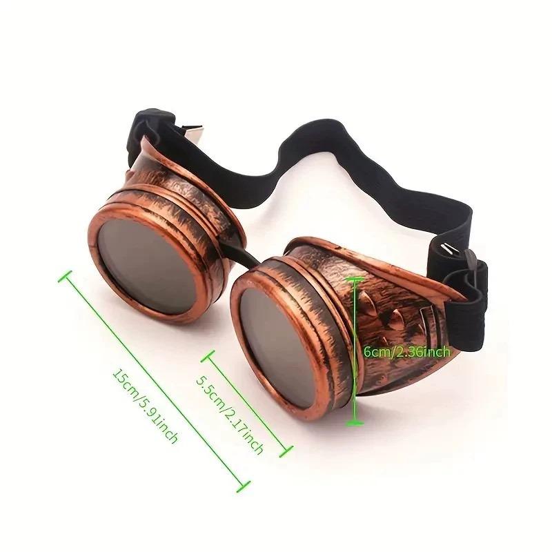 Herremote Steampunk Briller Runde Oversized Vernebriller Sveise Punk Briller Cosplay Damebriller