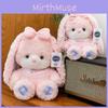 Bunny Cute Plush With Bow Pp Cotton Filling Smooth Short Velvet For Kids Gift