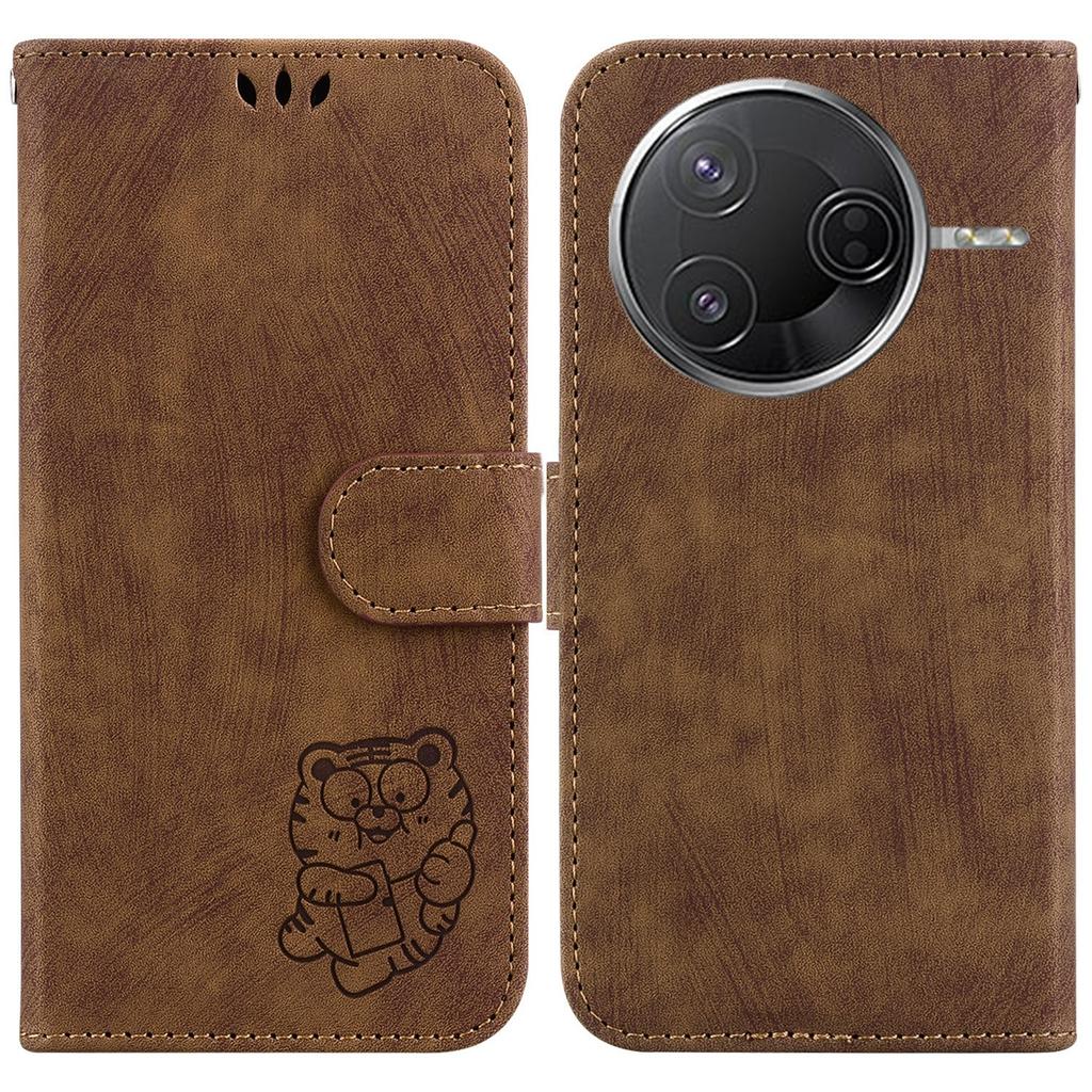 For Xiaomi Poco F7 Pro 5G/F7 Ultra 5G/Redmi K80 Pro 5G/K80 5G Wallet Case Tiger Imprint Leather Shockproof Phone Cover