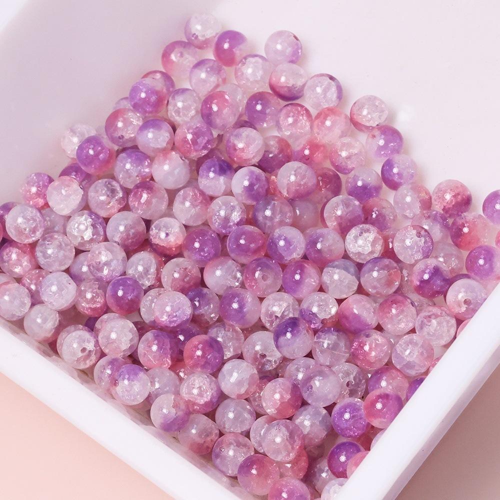 Yori 60 Piecess 10mm Dual Color Glass Loose Beads for Handmade DIY Bracelet Necklace Jewelry Making Supplies Decorative Beads