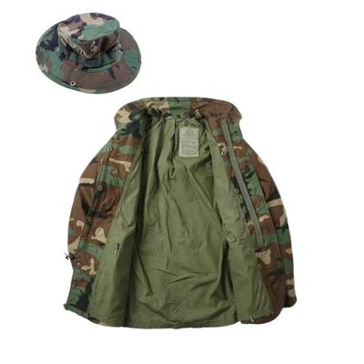 Zwart Groen Jungle Camouflage Militair Uniform Veldjas Met Bucket Hat