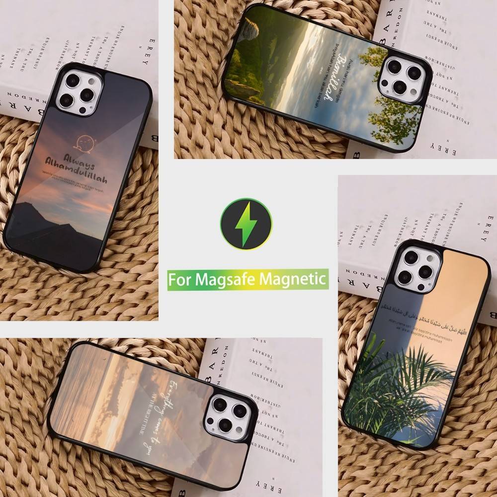 Bismillah Allah Islam Kunst Telefoonhoesje Voor iPhone 16,15,14,17,13,12,11,Pro,Max,Plus,Mini, Magsafe,Magnetische Draadloze Oplaadhoes
