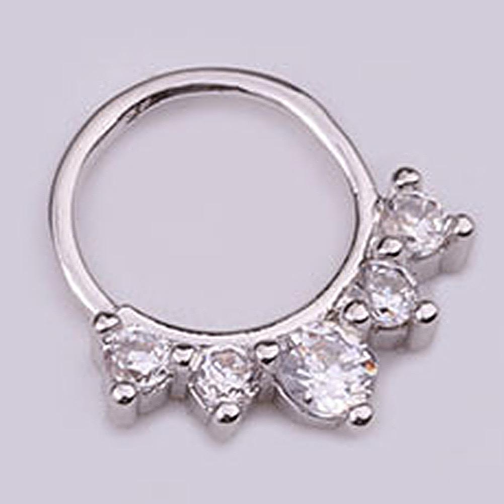1Pc Women Cubic Zirconia Inlaid Nose Ring Helix Earring Hoop Piercing Jewelry