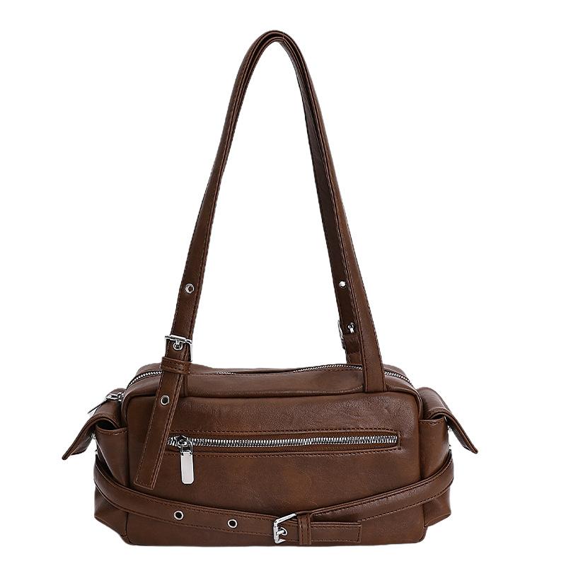 Retro bag women's large capacity 2025 new autumn and winter casual shoulder armpit bag high-quality texture work commuter bag