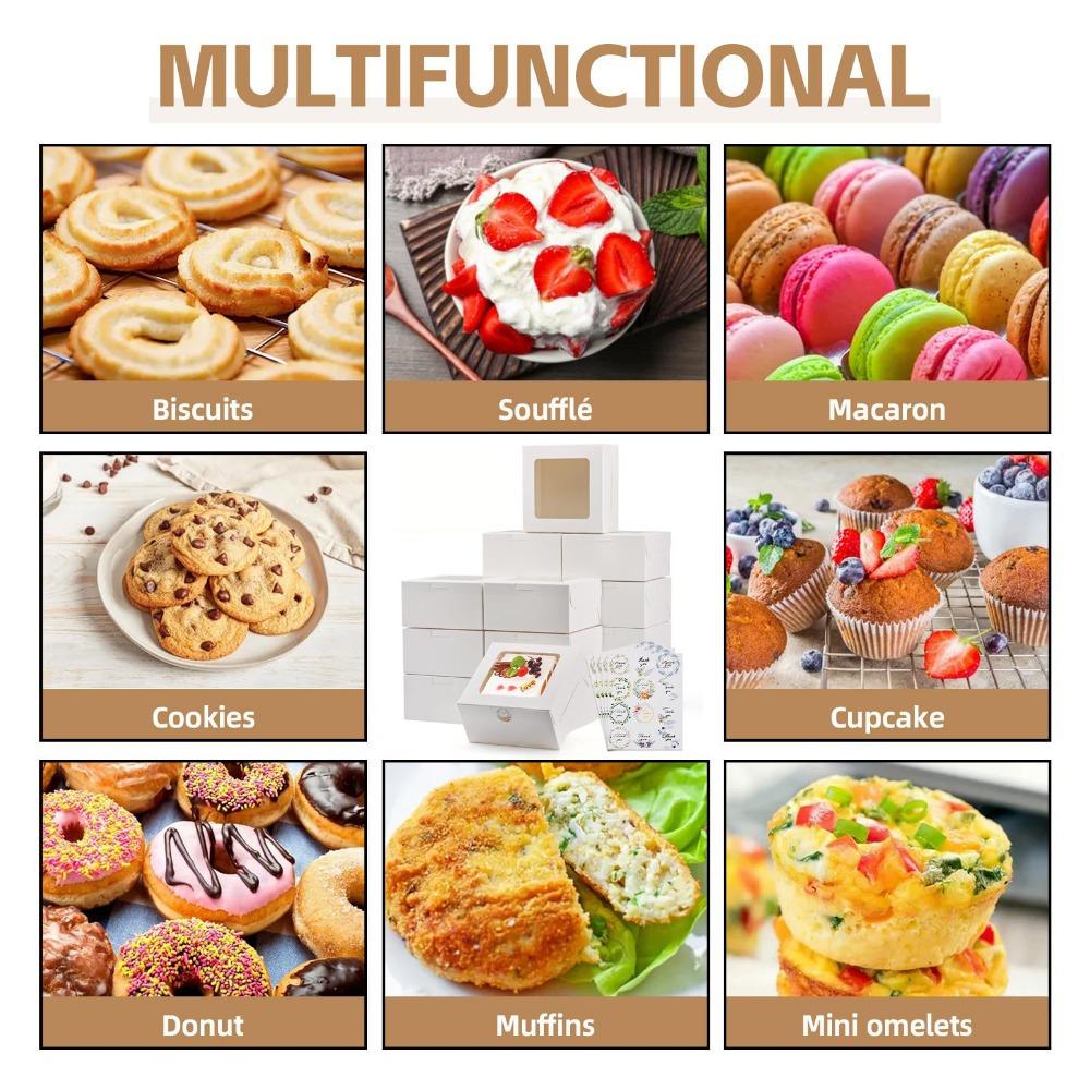 20 Stück Weiße Mittlere Leckerli-Boxen mit Fenster Kraftpapier Geschenkverpackungsboxen Geschenkboxen für Valentinstag Neujahr Ramadan Ostern Hochzeit Geburtstagsparty