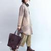 Diamond Quilted Chinese Style Women's Mid-Length Cotton Jacket - Retro, Simple, and Versatile