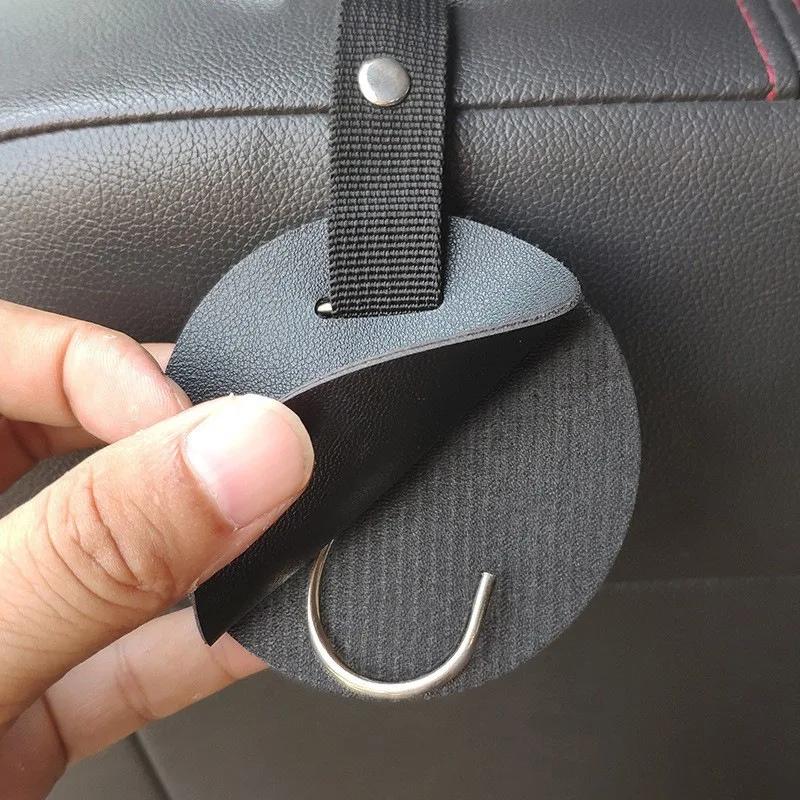 

Luxury Car Hidden Hook Leather Headrest Hanger Designer Foldable for Handbag Briefcase Universal Sedan SUV Organizer Accessory чёрный