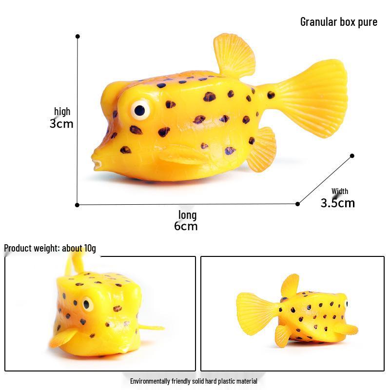 Marine Animal Simulation Model Figures: Shark, Dolphin, Hammerhead, Crab, Squid, Starfish for Kids' Education