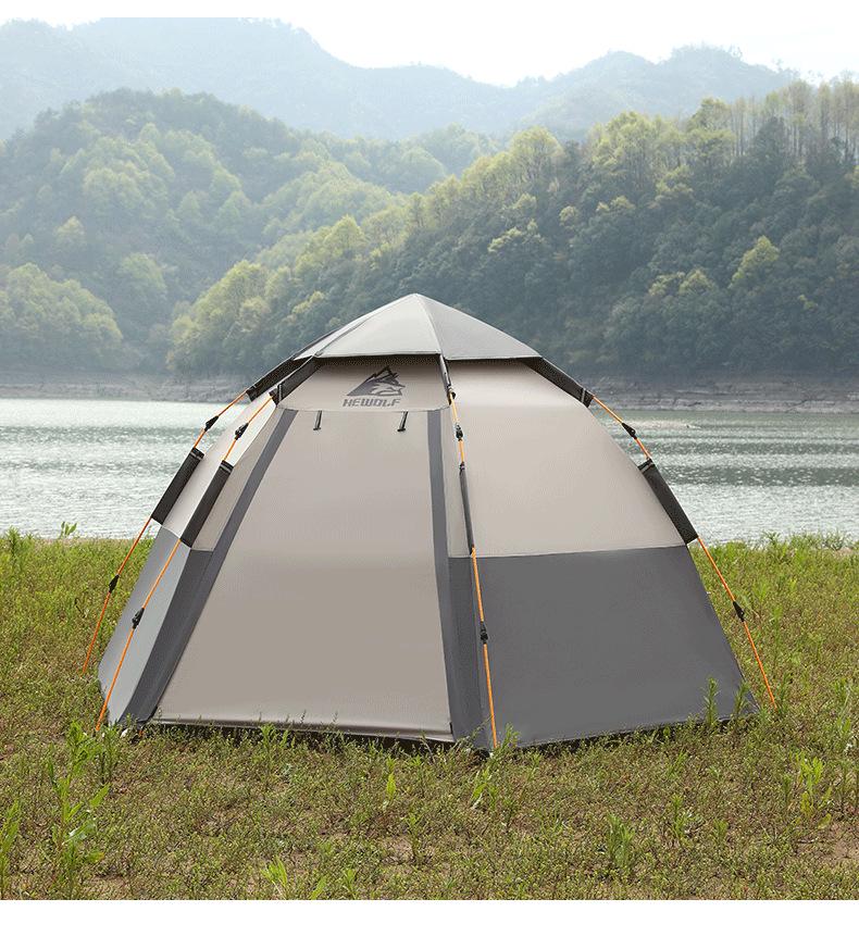 Male Wolf Quick-Open Outdoor Camping Tent: Folding, Portable, Dual-Layer, Rain & Sun Resistant
