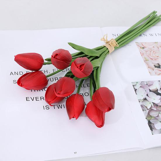 5Pcs/Set Fake Flower to Easy Decor Simulated Faux Leather Care Long Stem Soft Artificial