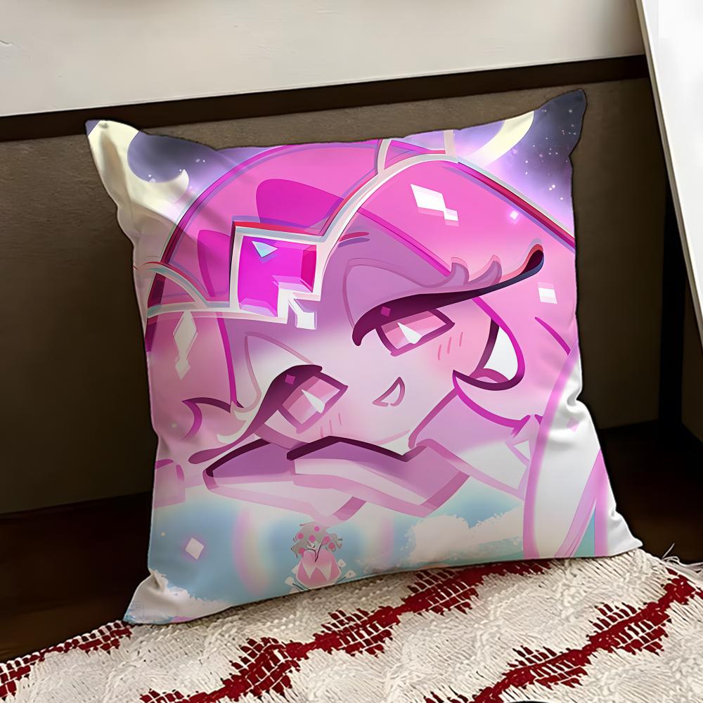 CCookie Run KKingdom Cushion Cover Reversible Soft Durable Pillow Cover Home Car MultiScene Use for Daily Comfort