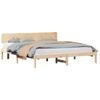 Natural Wooden Bed Frame with Headboard 180 X 200 Cm Solid Pine Wood