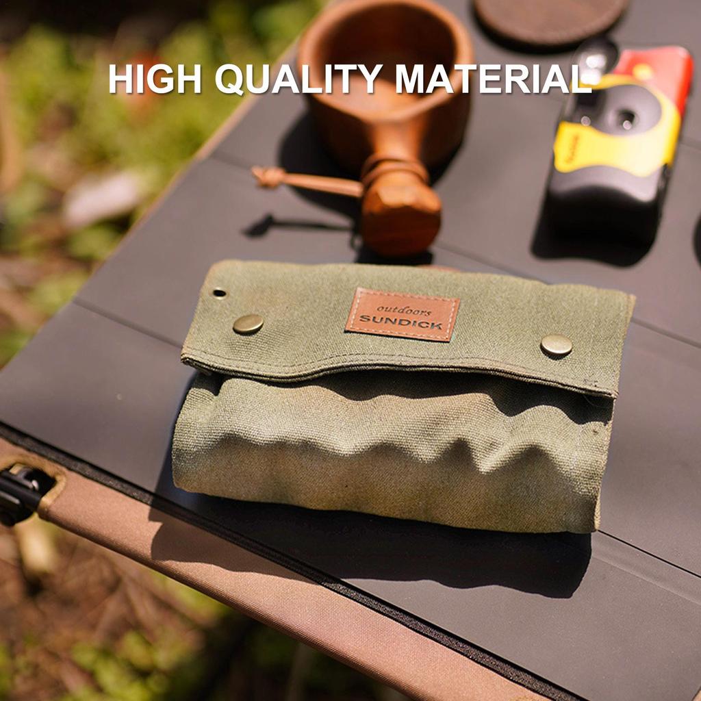 Outdoor Camping SpiceBottle Storage Bags Canvas Foldable Portable BBQ Picnic Barbecue Seasoning SpiceBottle Storage Bag