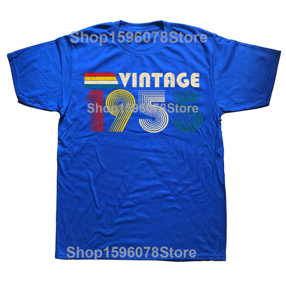 Funny Vintage 1955 70th T Shirts Cotton Short Sleeve Birthday Gifts Mens Clothing Fashion Casual Loose Oversized T Shirt