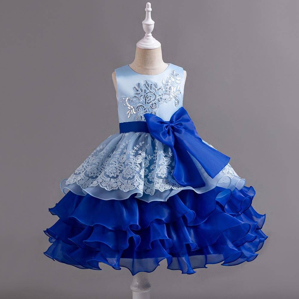 Girls' Dresses Skirts Bowknot Flower Girl Wedding Evening Dresses Birthday Party Puffy Dresses Programme Performance Dresses  Girl's Favourite Dress