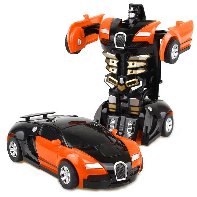 Popular Children's Deformed Toy Robot and Car Set for Educational Play At Street Markets and Night Stalls.