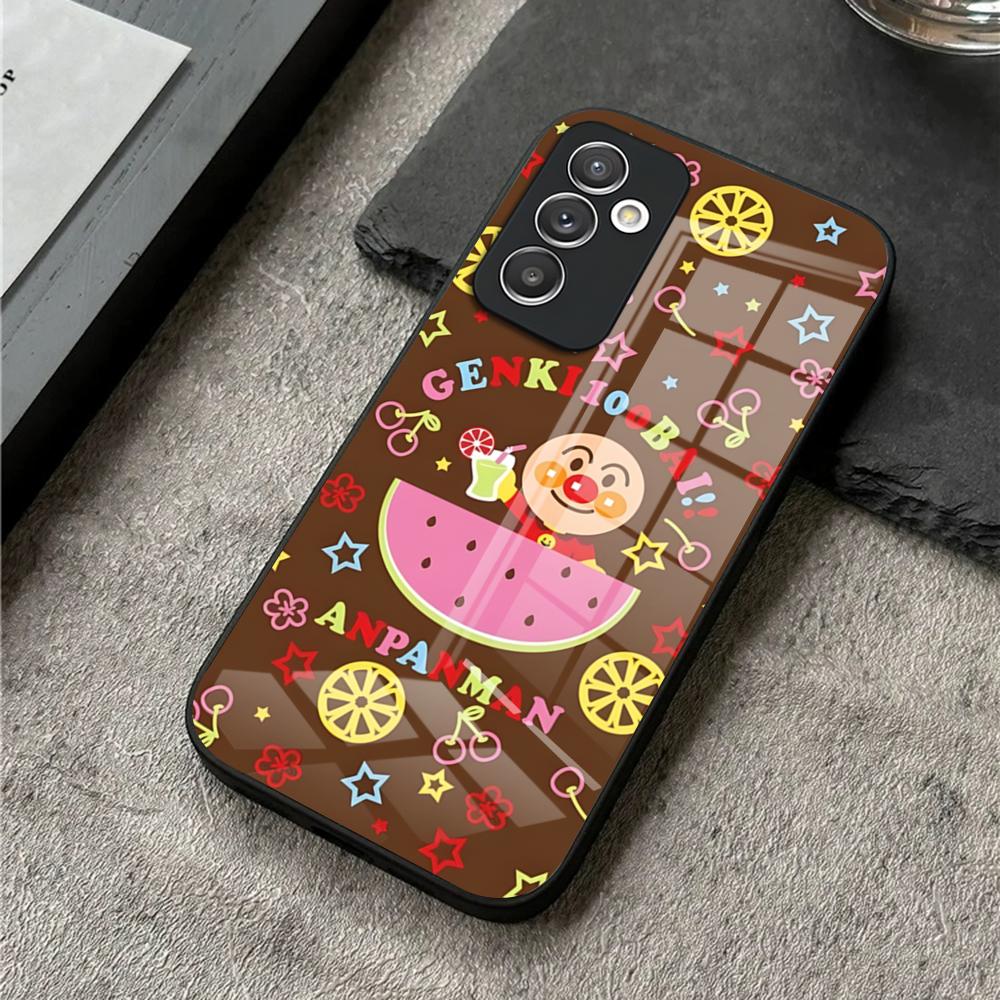 Phone Case For S25 Ultra Samsung S26 S23 S24 Plus S22 S20 S21 Fe A54 A34 A53 A16 Glass Cover Cartoon Cute Anpanman