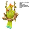 Resin Parrot Swing Figurine Outdoor Hanging Animal Sculpture Tropical Bird Swing Statue for Patio