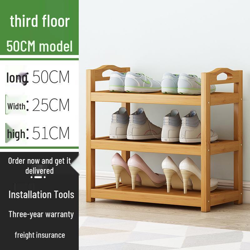 Economical Bamboo Shoe Rack for Home Entrance, Stylish Multi-layer Indoor Storage Cabinet