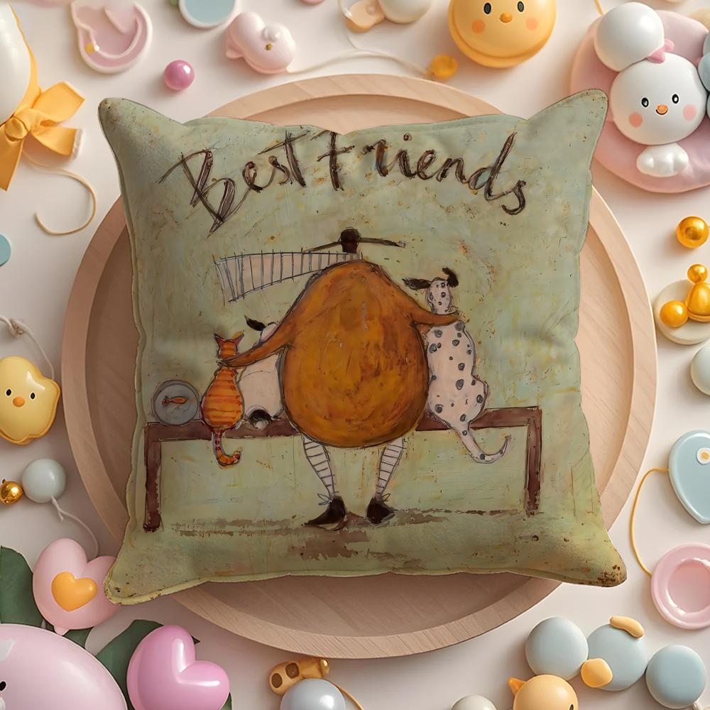 Cartoon SSam TToft Pillow Case Soft Plush Fabric DoubleSided Printed Cushion Cover Warm Winter Sofa Pillow Case