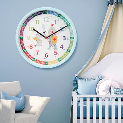 Teaching Clock Cartoon Decoration Round Alarm Cute Minute Print Wall Clock for Room