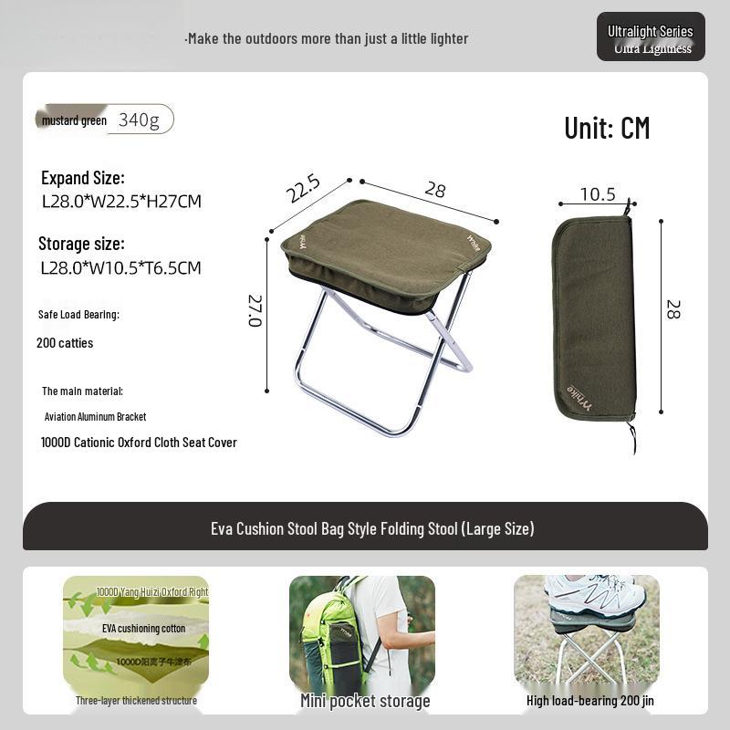 Portable Folding Lightweight Fishing Chair - Compact & Retractable Outdoor Stool