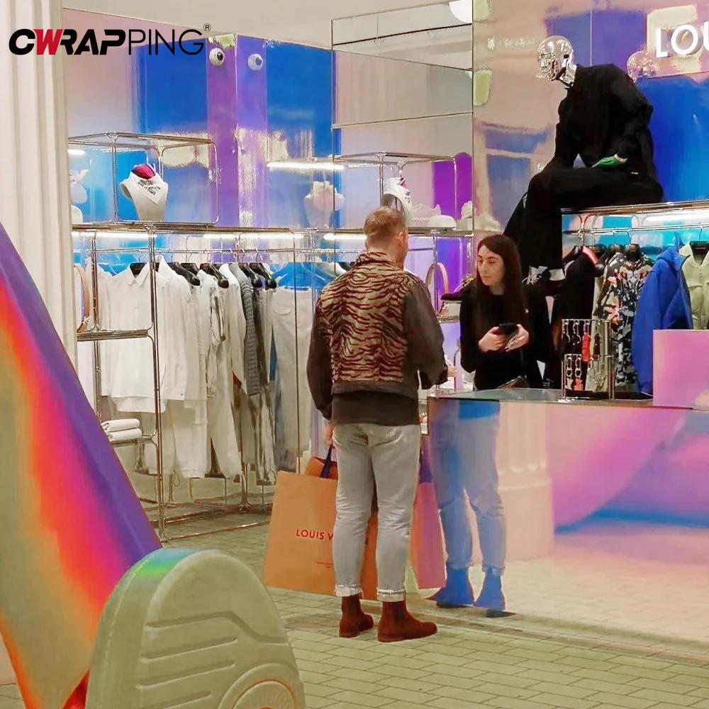 Car Holographic Color Window Stickers Waterproof Self-adhesive Decorative Vinyl Film Personalized Color Change Accessories