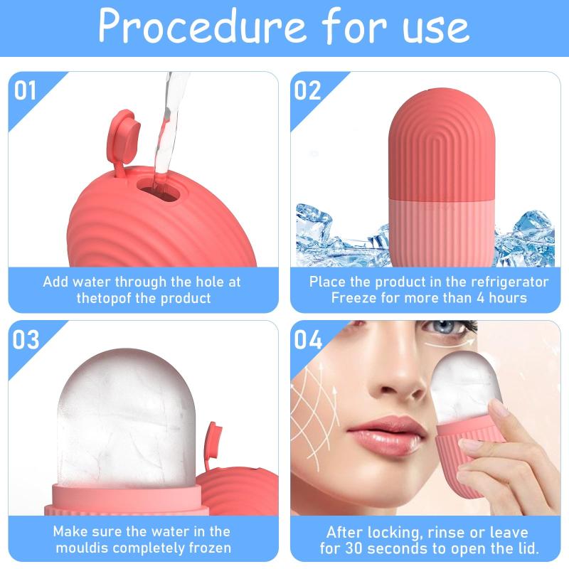 Silicone Face Ice Cube Mold Skin Care Tool for Facial Massage Anti Puffiness Home Spa Beauty Routine