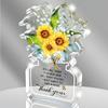 2D Flat, Acrylic Thank You Gift Desktop Decoration, Contemporary Floral Design with Sunflowers, Suitable for Wall Decoration, Porch, Room, Villa, Acce