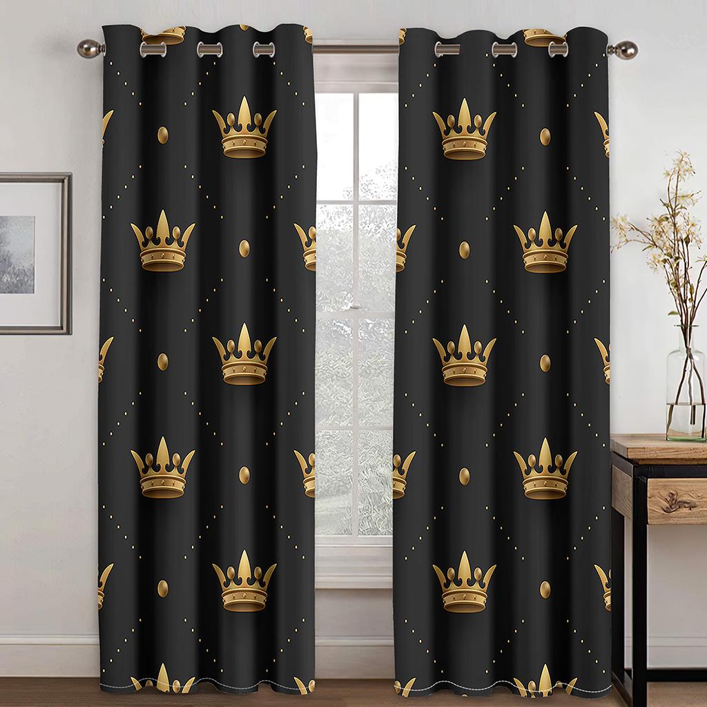 2panels Pink Queen King CrownCurtains Blinds Window Treatment for  Kids Girls' Bedroom Office Kitchen Living Room Grommet Top
