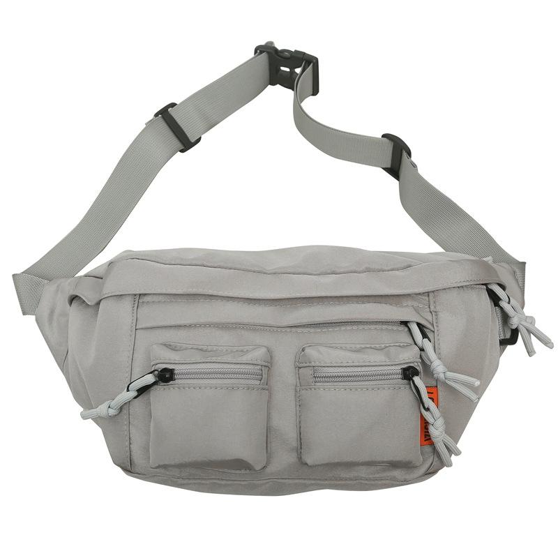

Новая многокарманная поясная сумка, спортивная сумка-мессенджер для велоспорта, японский инс, корейская версия, трендовая, крутая нагрудная сумка, большая вместительная сумка-саквояж серый