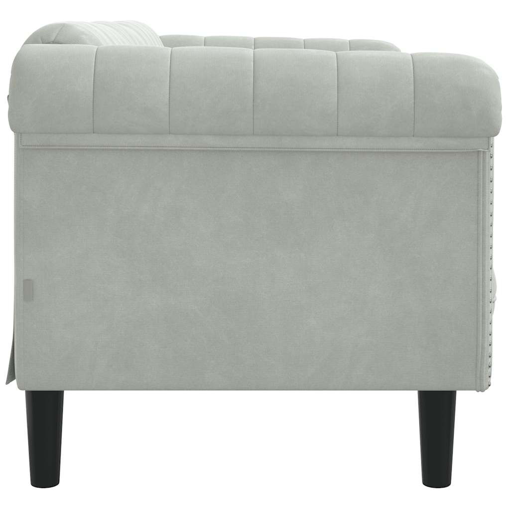2 Seater Sofa Light Grey Velvet