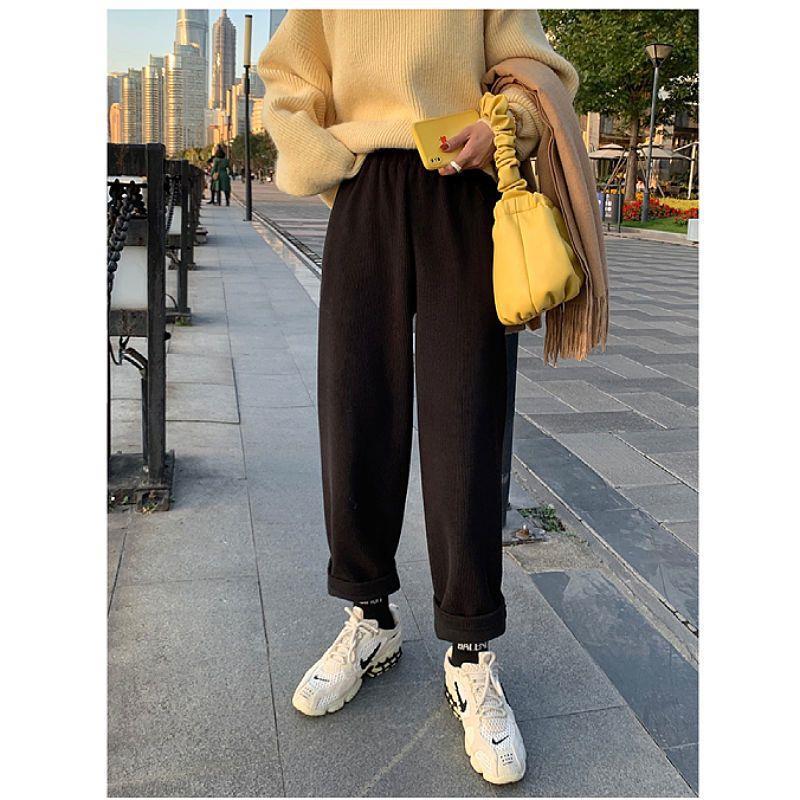

Women s Plus Size Velvet Corduroy Harem Pants - Autumn Slimming Loose Fit 3XL (155-170 jin)