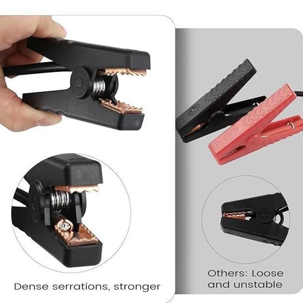 Startkabler med klemmer for 18V batteri, startbooster for bil, 8AWG kabel, strømverktøyledning