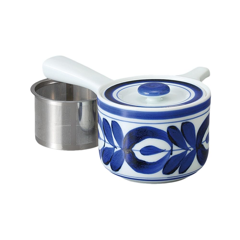 

Arita Ware Majolica SS Teapot Steel with Tea 10 x Made in Stylish Ale-net (Stainless Strainer), 8.5 cm, 420cc, Porcelain, Japan,