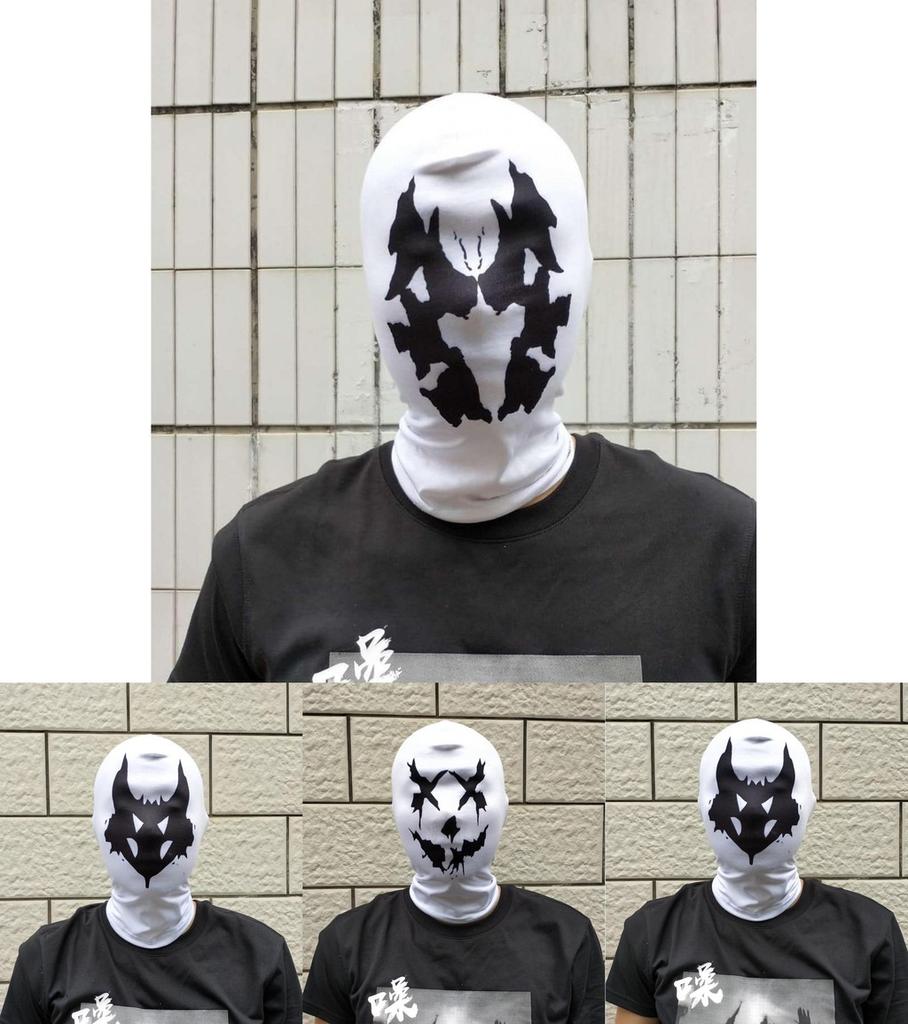 2020 Watchmen Rorschach Maske Cosplay Kapuzierte Gesichtsbedeckung für alle Jahreszeiten und Geschlechter