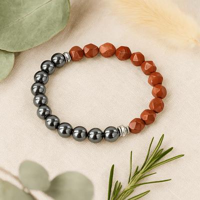 Red Jasper Bracelet Magnetic Faceted Gemstone