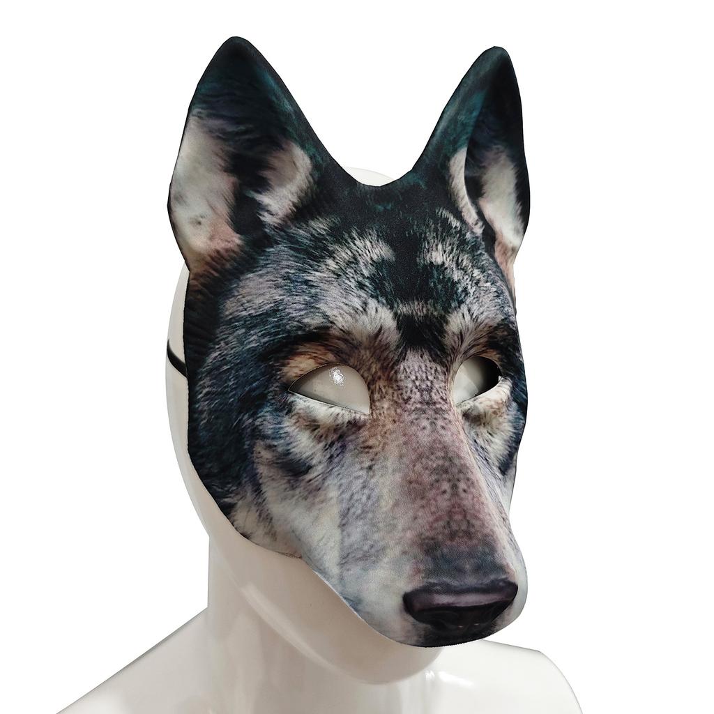 Animal Werewolf Half Face Mask Cosplay Beast Wolf Women Men Eva Masks Halloween Carnival Dress Up Party Costume Props