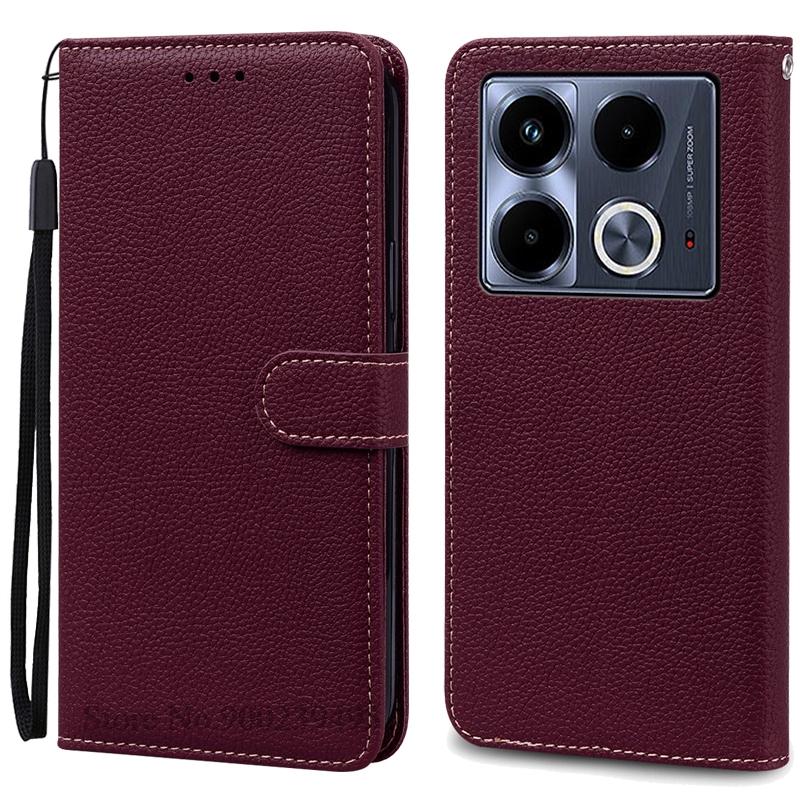 

For Infinix Note 40 5G Case Infinix Note 40 Pro Plus 5G Case Wallet Leather Flip Cover For Infinix Note 40 Pro Case 40X 5G Cover Note 40 5G вина червоного кольору